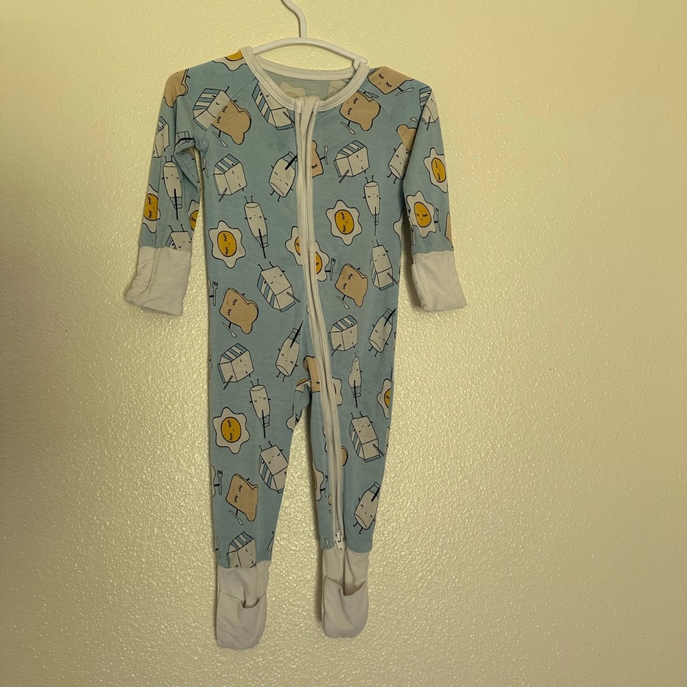 Little Sleepies Light Blue Footies with Celestial Pattern